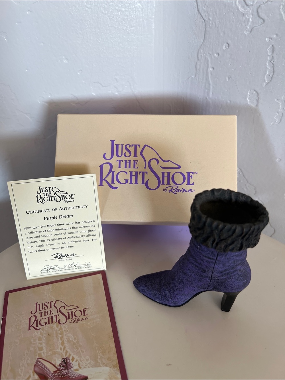 Just The Right Shoe Purple Suede Mid-Heel Ankle Boot- collector Purple Dream